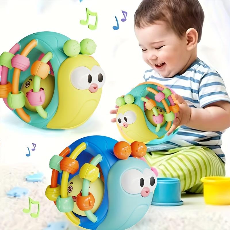 Cute and Interesting Hand-Held Baby Rattle, Puzzle Snail Elephant Rattle Plastic Ball, Plastic Material,Newborn Souvenir Toy BallChristmas Stocking