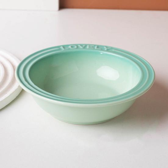 Ceramic Cat Feeding Bowl, Whisker Friendly Kitten Dish for Food & Water, Microwave Dishwasher Safe Wide Shallow Pet Plate for Dry Wet Food