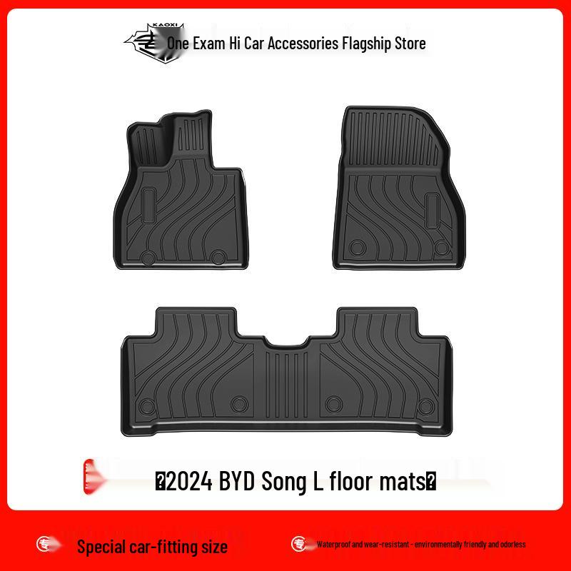 2024 BYD Song L Car Floor Mats Set: TPE, Eco-Friendly, Waterproof, Wear-Resistant, Includes Trunk Mat & Backrest Pad