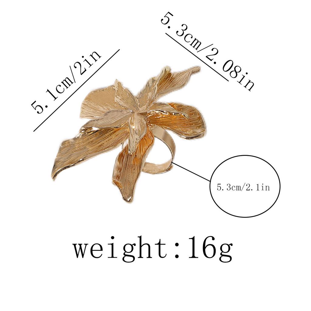 European and American style exaggerated flower fashion simple wind live ring temperament floral niche design high-end women's models