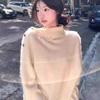 Elegant High-End Turtleneck Sweater — Women's Soft, Loose, Milk-White Pullover for Autumn and Winter