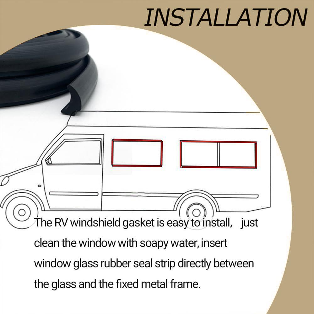 3M RV Car Window Edge Weather Seal Waterproof Rv Rubber Windshield Seal Stripping For Car Camper Marine Boat Trucks Accessories