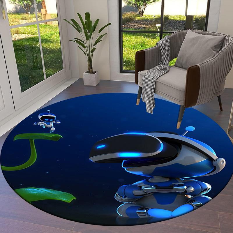 ASTRO BOT Round Area Rug,Carpet Rug for Living Room Bedroom Sofa Playroom Decor,Non-slip Floor Mat