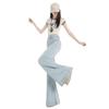 Women's Light Double-Button High-Waisted Wide-Leg Flare Jeans 2026 Summer