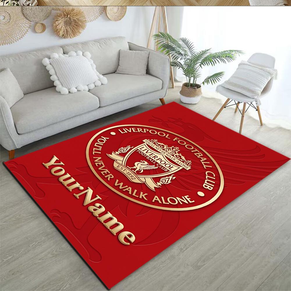 Liverpool Customizable Name Floor Mat Perfect for Playrooms Foyer Living Rooms Kitchen Anti-slip Rug Anime Office Decor Gift for Festivals