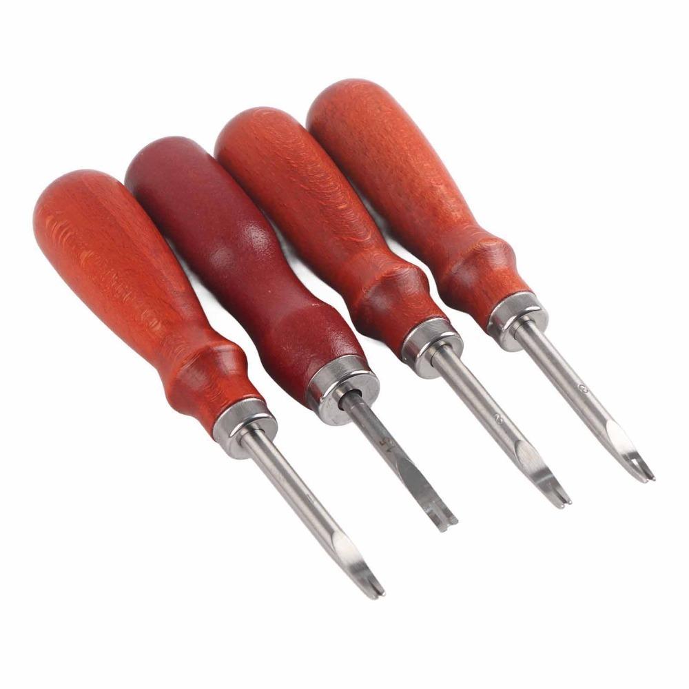 

4 PCS Keen Edge Leather Edge Beveler Craft Tool 0.8mm,1.0mm,1.2mm and 1.5mm Leather Working Tools Edge Trimmer Tool
