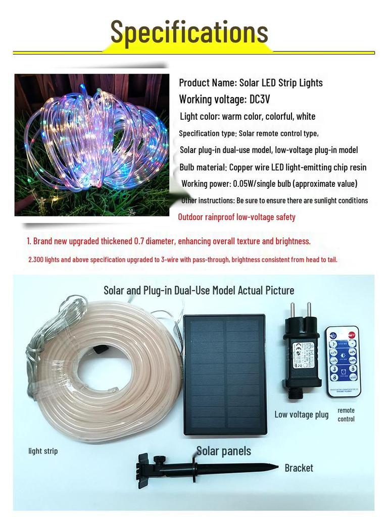 Solar LED Waterproof Christmas Fairy String Lights for Outdoor Decoration