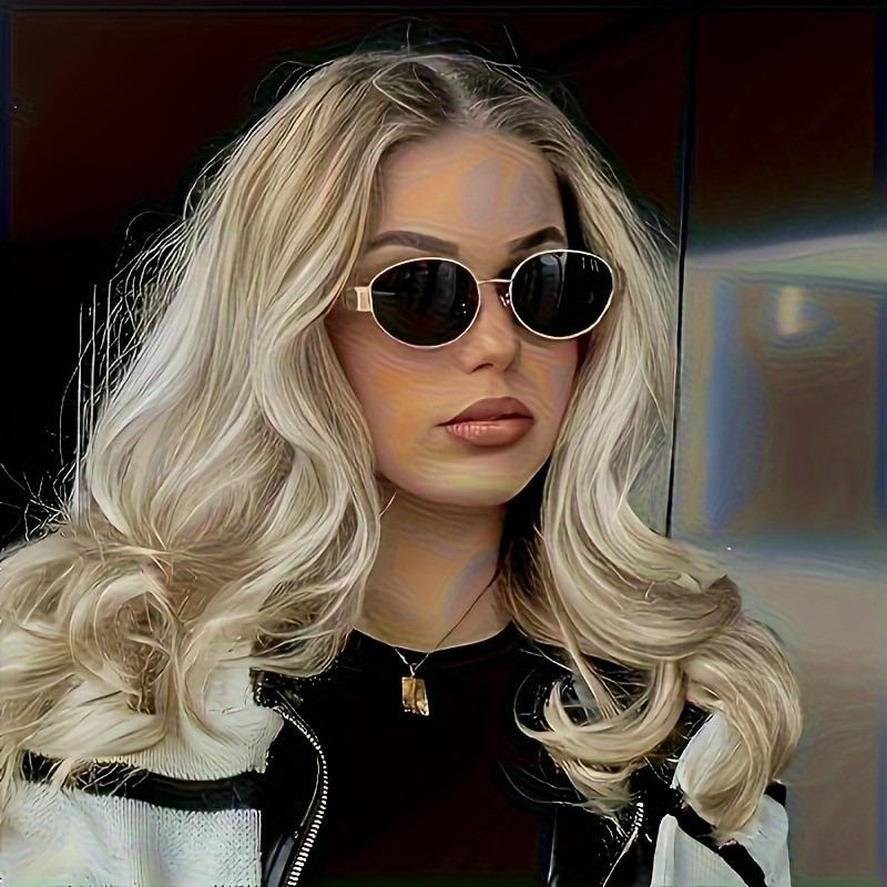 2pcs Men's Fashion Glasses Retro Oval Metal Frame Trendy Glasses for Men and Women Universal Daily Commuting Sunglasses