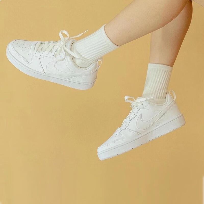 (GS) Nike Court Borough Low 2 'Triple White' Kids' BQ5448-100