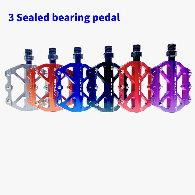 SYUN Colors Bicycle pedal ultra light 3 sealed bearings 9/16 aluminum alloy mountain bike pedals MTB road bike Parts accessories