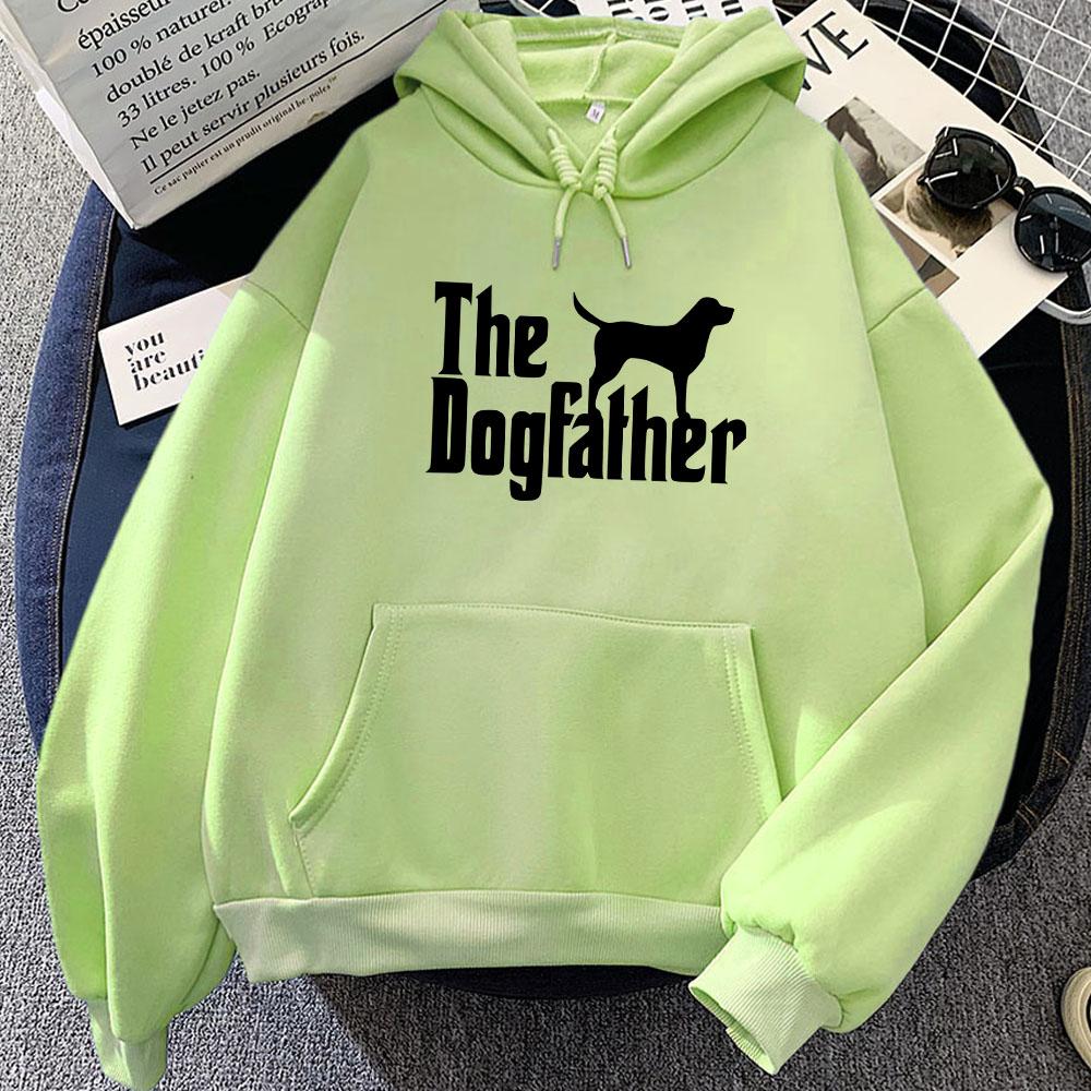 Graphic Clothes The Dogfather Cartoon Printing Sweatshirts Roupas Femininas Moletom Winter Fleece Long Sleeve Pullovers Women