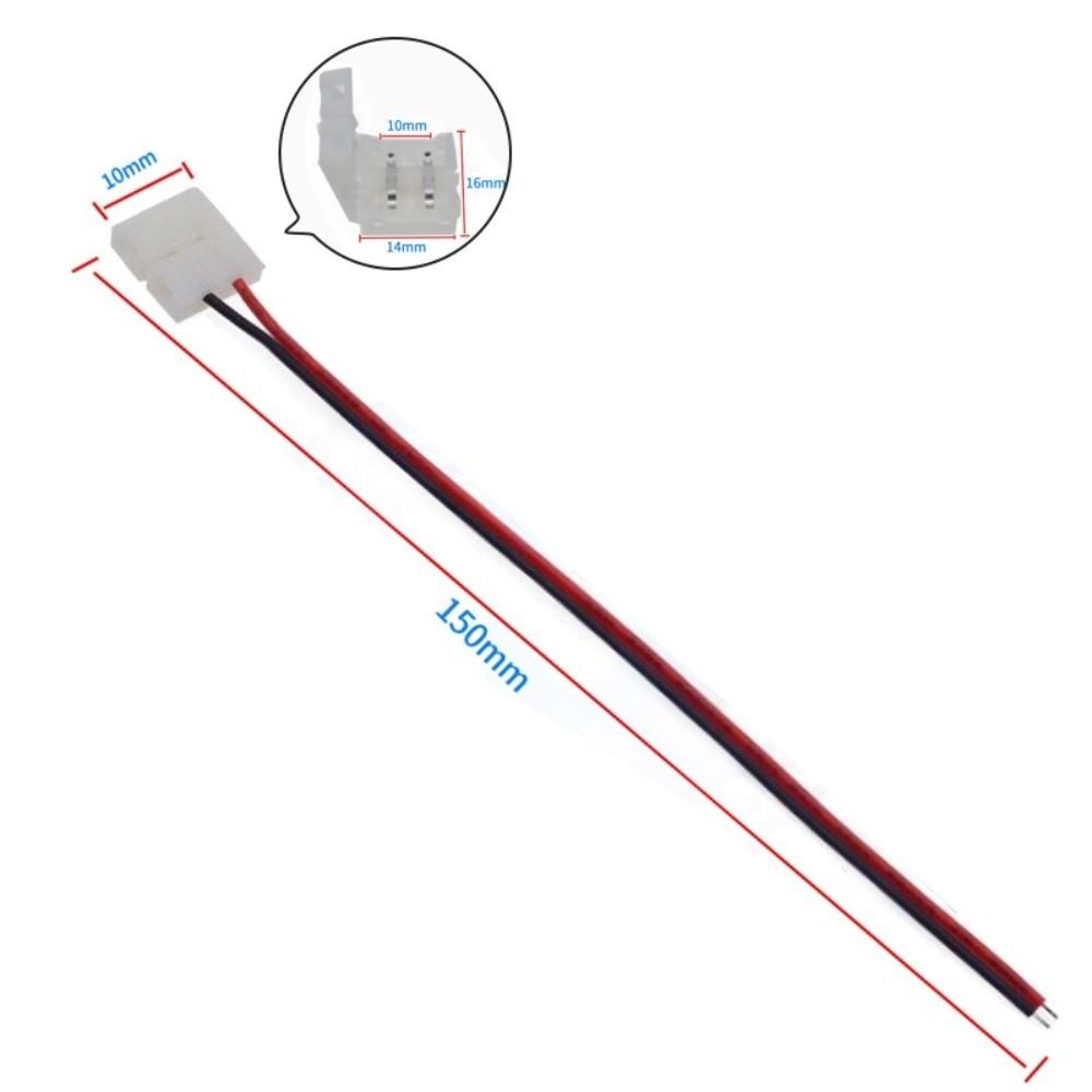 Lötfreier 2-Pin LED-Streifenverbinder 8mm 10mm Einzelkopf Lötloser LED-Streifenadapter Schnelle Verbindung Stromkabelverbinder