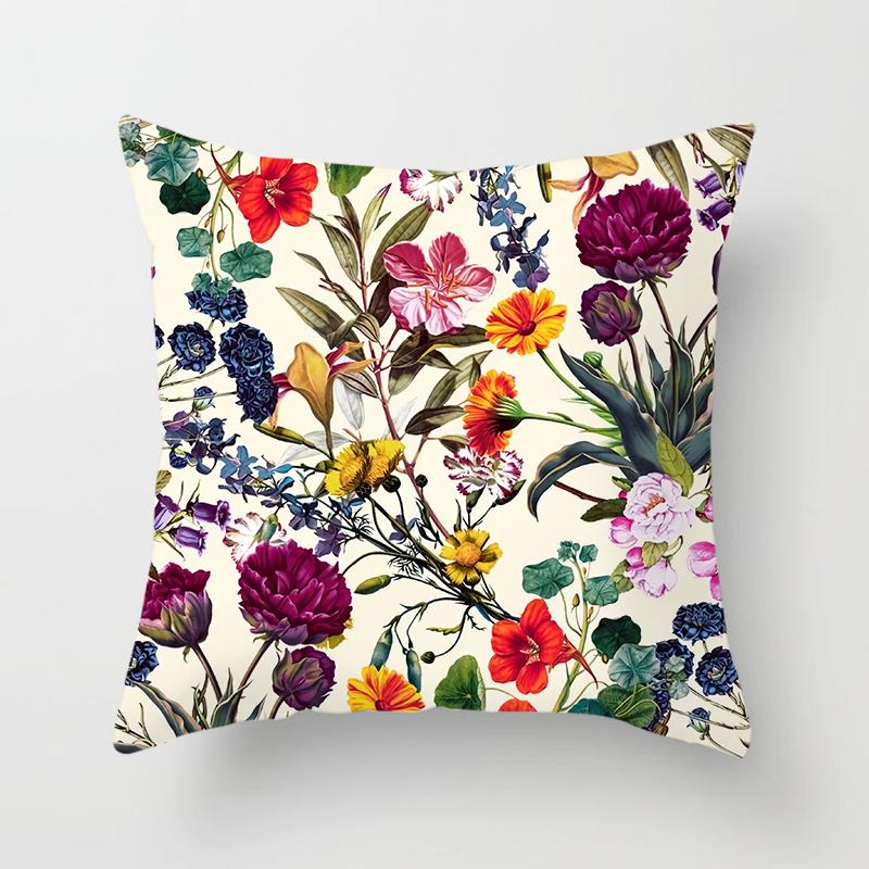 Beautiful Flower Series Throw Pillow Gift Home Office Decoration Throw Pillow Bedroom Sofa Car Cushion Cover