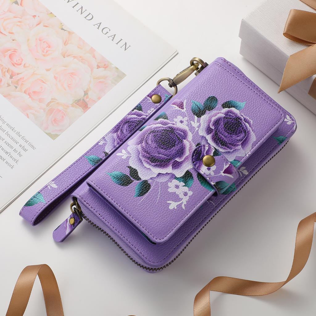 Pola Flower Style Multifunctional Mobile Phone Leather Case Solution Brand New and Suitable for Galaxy S24-S24+ S24 Ultra Galaxy S25-S25+ S25 Ultra