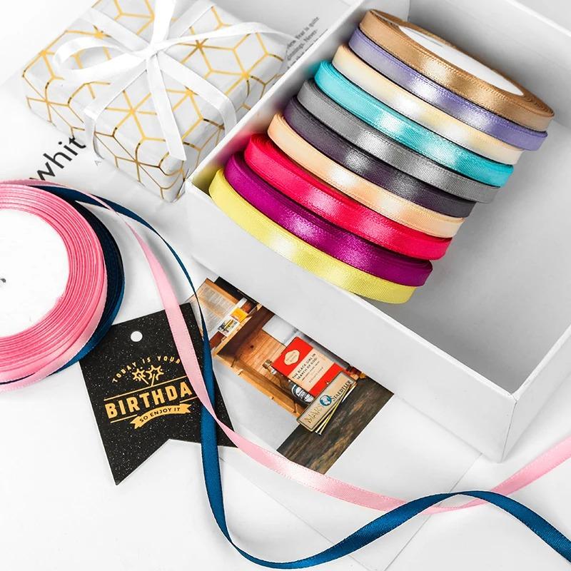 25Yards 6mm Silk Satin Ribbons for Crafts Bow Handmade Accessories for Clothing Accessories and Hats DJIY