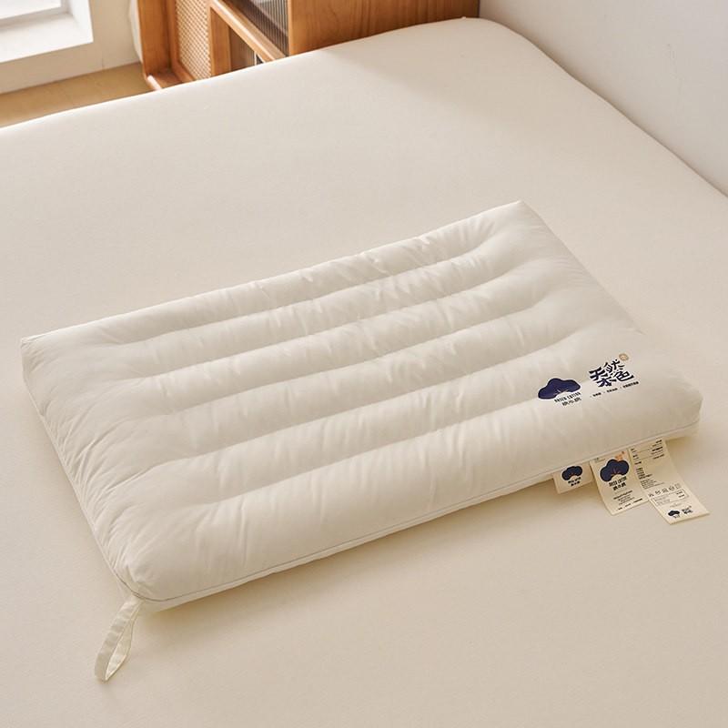 Ultra Soft Low Profile Pillow Neck Support Sleep Comfort Home Bedding Standard Size Cotton Cover Fiber Fill