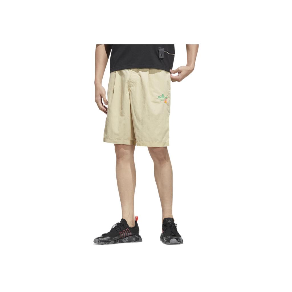 Adidas Originals Y2K Trefoil Shorts With Solid Color Logo Pattern Men Bottoms Khaki HM8038