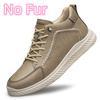 Mens Sneakers Genuine Leather Men's Boots Winter Platform Warm Fur Ankle Short Lace Up Novelty Concise Casual Work Shoes Botas