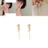 Elegante und stilvolle Legierung Kamelien Quasten Ohrringe Lang und schlank Ohrfaden Damen Mode Accessoires
