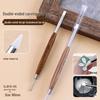 Double-Ended Sandalwood Carving & Glue Mixing Pen: Comfortable Grip, Multi-Functional Silicone Nail Art Tool.