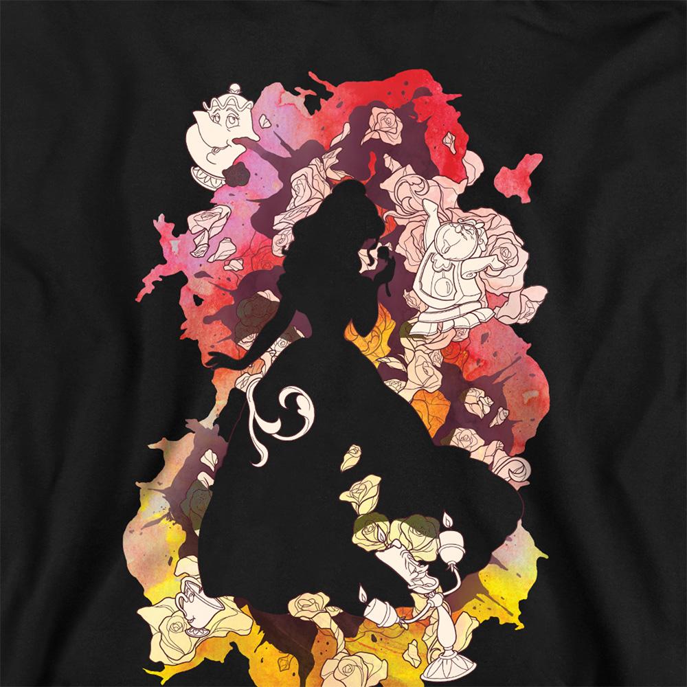 Beauty And The Beast Childrens/Kids Belle Flower Silhouette Heather Hoodie
