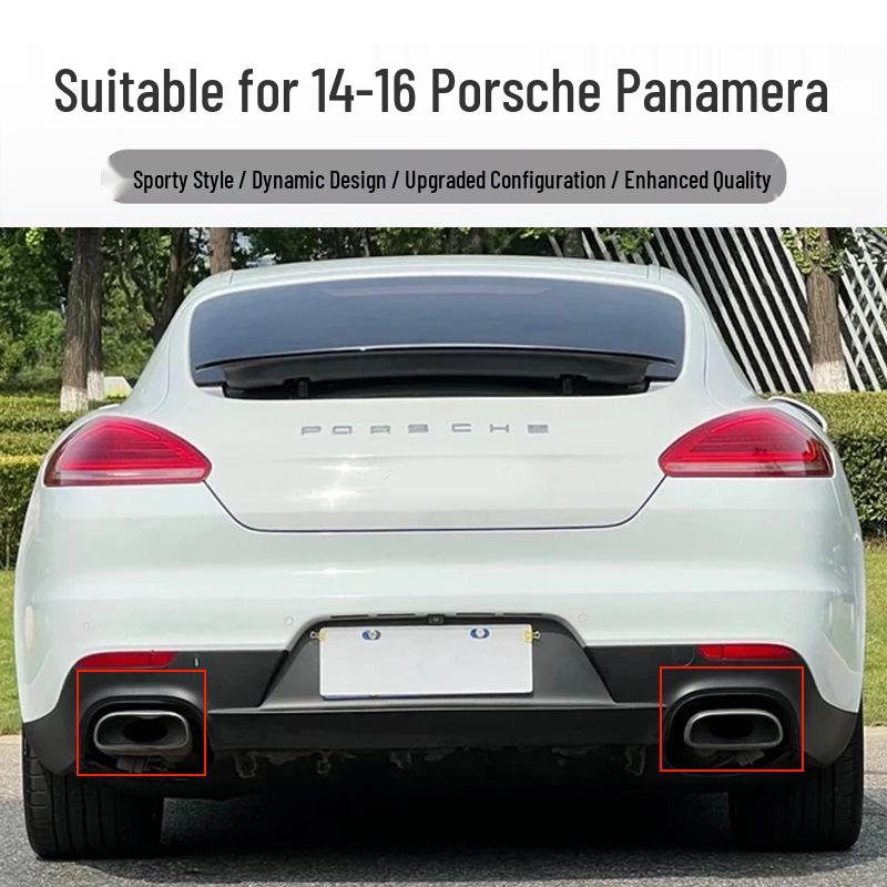 Kompatybilny z Porsche Panamera 2014-16 Końcówki Wydechu Quad Modyfikacja Tylnego Zderzaka GTS