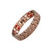 Bracciale Magnetico Rame Antico Rosso Retrò da Uomo - Design Regolabile a Riga Larga per Coppie