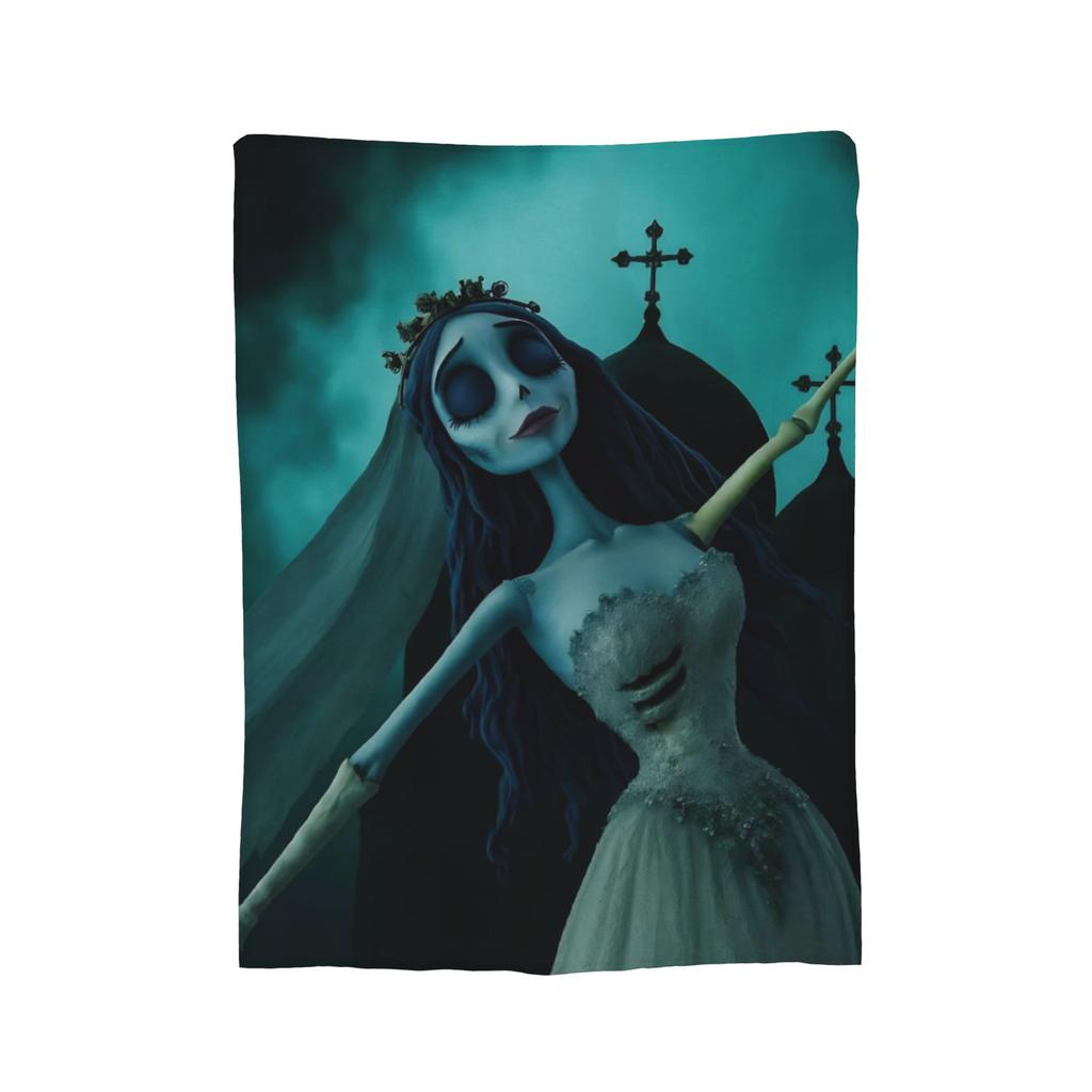 Corpse Bride Emily And Victor Blankets Fleece Summer  Multi-function Lightweight Thin Throw Blankets for Bedding Car Bedspread