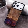 Luxury Wood Resin Protective Phone Case for iPhone 17 16 15 Pro Max Air 14 13 12 11 Plus Shockproof Capa Cover