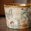 Floral Pattern Ceramic Coffee Cup 385ml Exquisite Water Cup Antique Style Mug  Living Room
