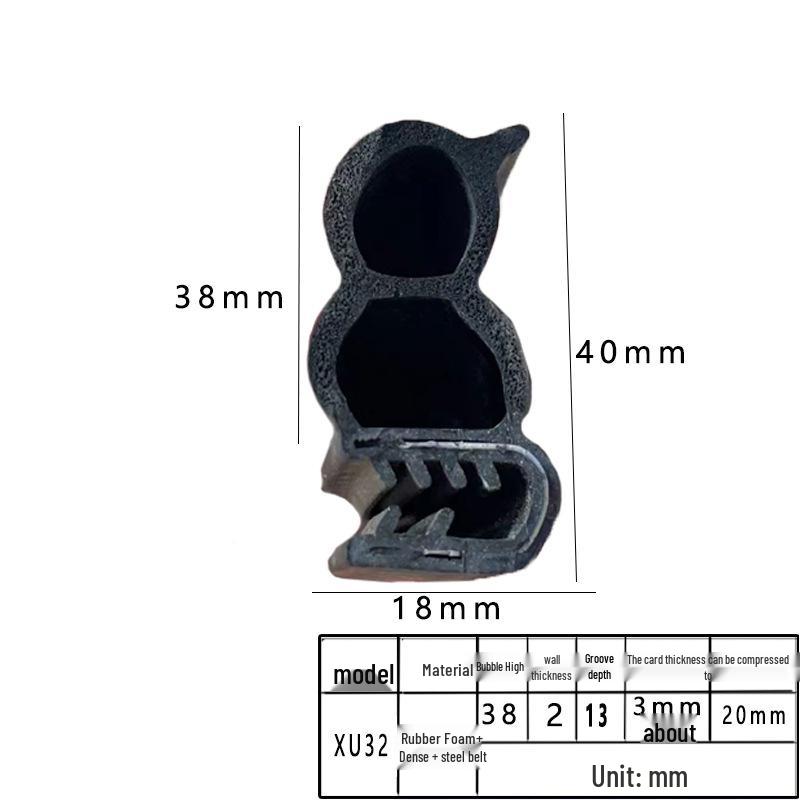U-Shaped Soundproof Car Door & Cabinet Sealing Strip