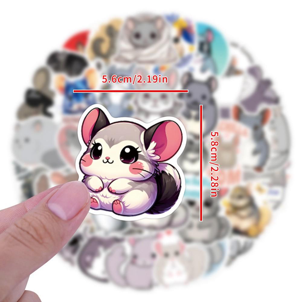 50 Totoro & Chinchilla Cartoon Stickers: Waterproof Decorative Set for Thermos, Journals, Computers & Phones