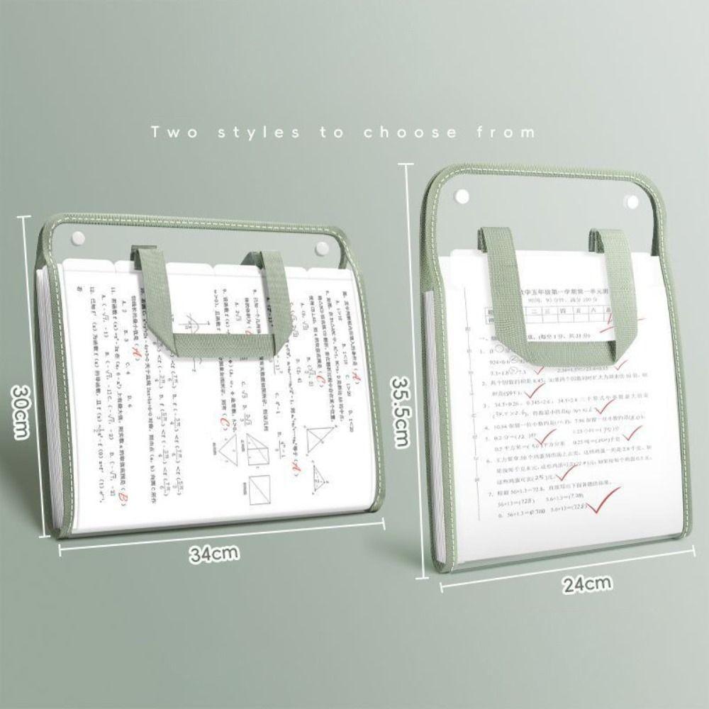 New 13-Pockets Accordion File Folder Flip Design Transparent File Folder Large Capacity Waterproof File Bag For School Office