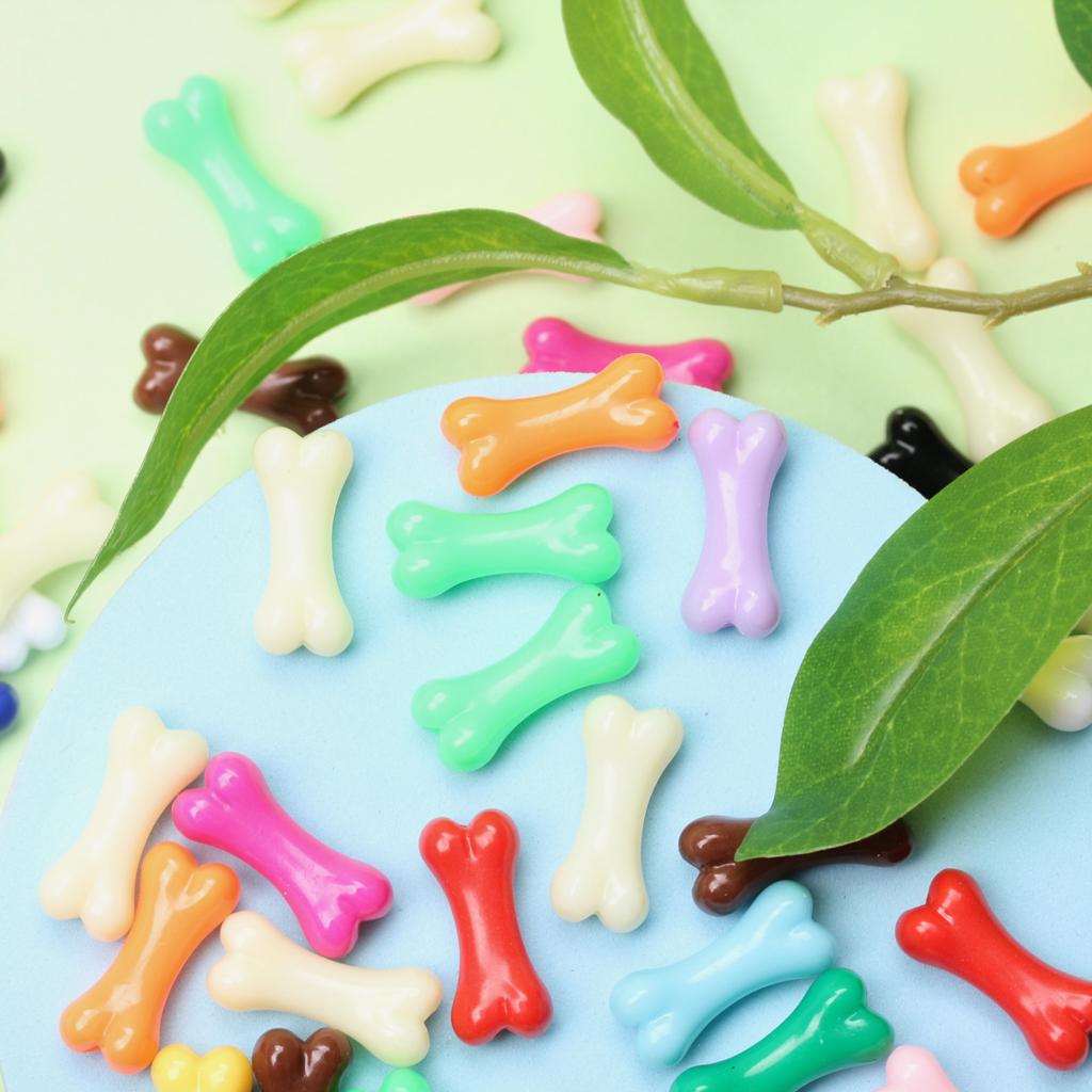 Heimparty-Zubehör Farbige Knochen 20 Stück Acryl 8,6*20mm Handgemachte Materialien Perle Perlen Mode