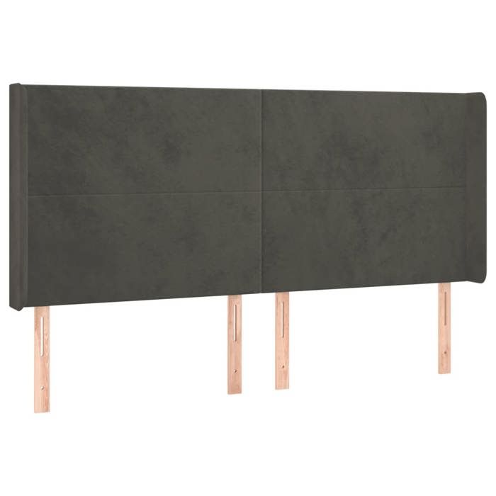VidaXL Tête de Lit à LED Meuble de Chambre à Coucher Accessoire de Lit Double Tête de Cadre de Lit Intérieur Gris Foncé 3123829