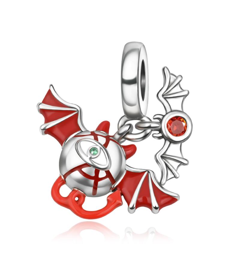 New Original Copper Red Charms Red Bird Heart Mushroom Beads Pendants Fit Bracelet Necklace Diy Jewelry Gift