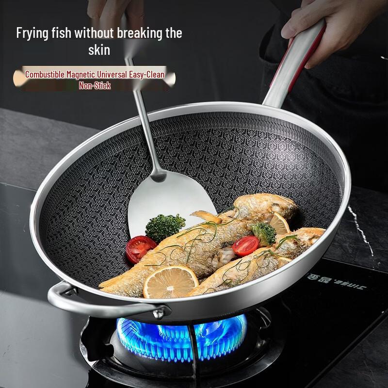 Zhishi 316 Stainless Steel Non-Stick Wok