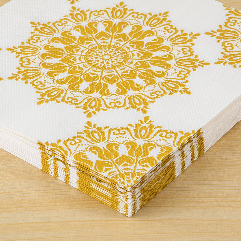 European Printing Rectangular Napkins,Disposable Party Restaurant Decoration Paper Napkin ,20pcs 33*33cm Bart Paper Craft