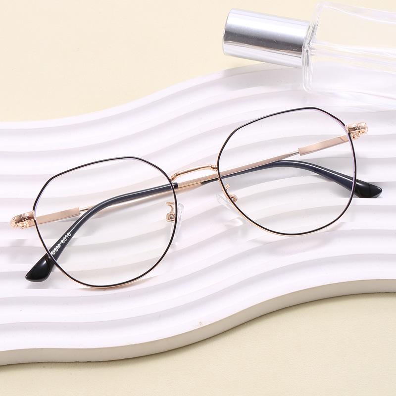 New metal myopia glasses frame men's big face big frame eye frame women can match the degree HC