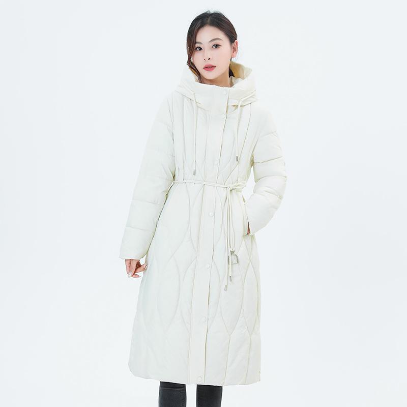 Diamond-shaped Plaid Small Fragrance Down Cotton Jacket Women's 2025 Winter Wear New Mid-length Over-the-knee Plus-size Slim Padded Jacket