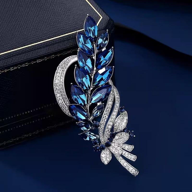 Wheat Ear Brooch, High-end Women's Exquisite and Fashionable Crystal Brooch, Niche Design Sense Brooch