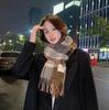 Scarf New imitation cashmere color plaid scarf female Korean version autumn and winter plaid scarf fringed shawl scarf