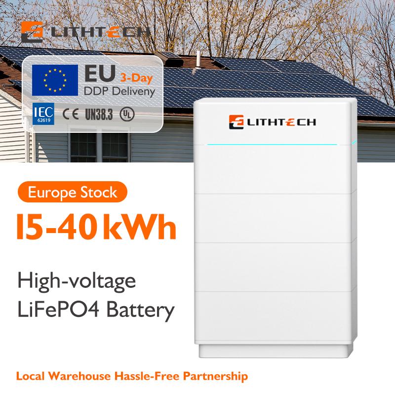 All-in-1 30kWh Solarwechselrichter Gestapelter Lithium-Akku Heimspeicher 8000 Zyklen 40kWh LiFePO4 AKKU 400V LiFePO4-Akku