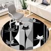 1pc Cat Pattern Office Round Area Rug, Indoor Mat Suitable For Office, Under Office Chairs Bedroom Living Room Home Decor, Room Deco222