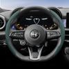 Suitable for Alfa Romeo Breathable Leather Steering Wheel Cover Quick-Release Non-Slip Durable Black