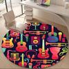 1PC Music Instruments Office Round Area Rug, Indoor Mat Suitable ForOffice, Under Office Chairs Bedroom Living Room Home Decor, Room Deco G074