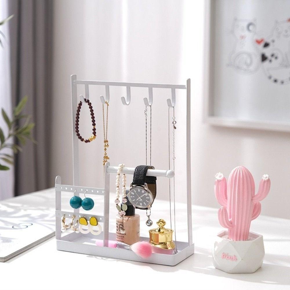Multifunctional Jewelry Display Rack Metal Necklace Storage Rack Earrings Display Stand  Ring