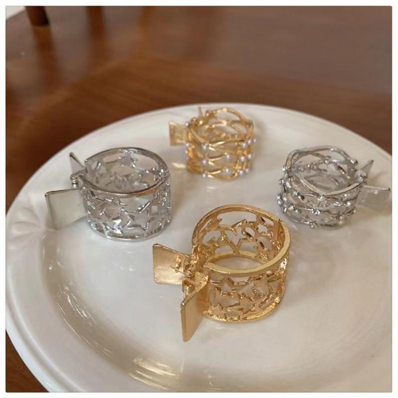 New Pearl Rhinestone Hair Claws Girl High Ponytail Clip Fixed Hairpin Fashion Hair Accessories Headwear