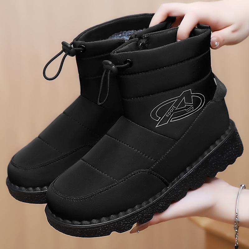 Women's Winter Snow Boots With Faux Fur Lined Warm Waterproof Walking Ankle Booties for Women Comfort Non-Slip Platform Short Boot Shoes With Zipper