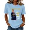 Unisex Casual Letter Print Neck Short Sleeve T-Shirt for Everyday Wear